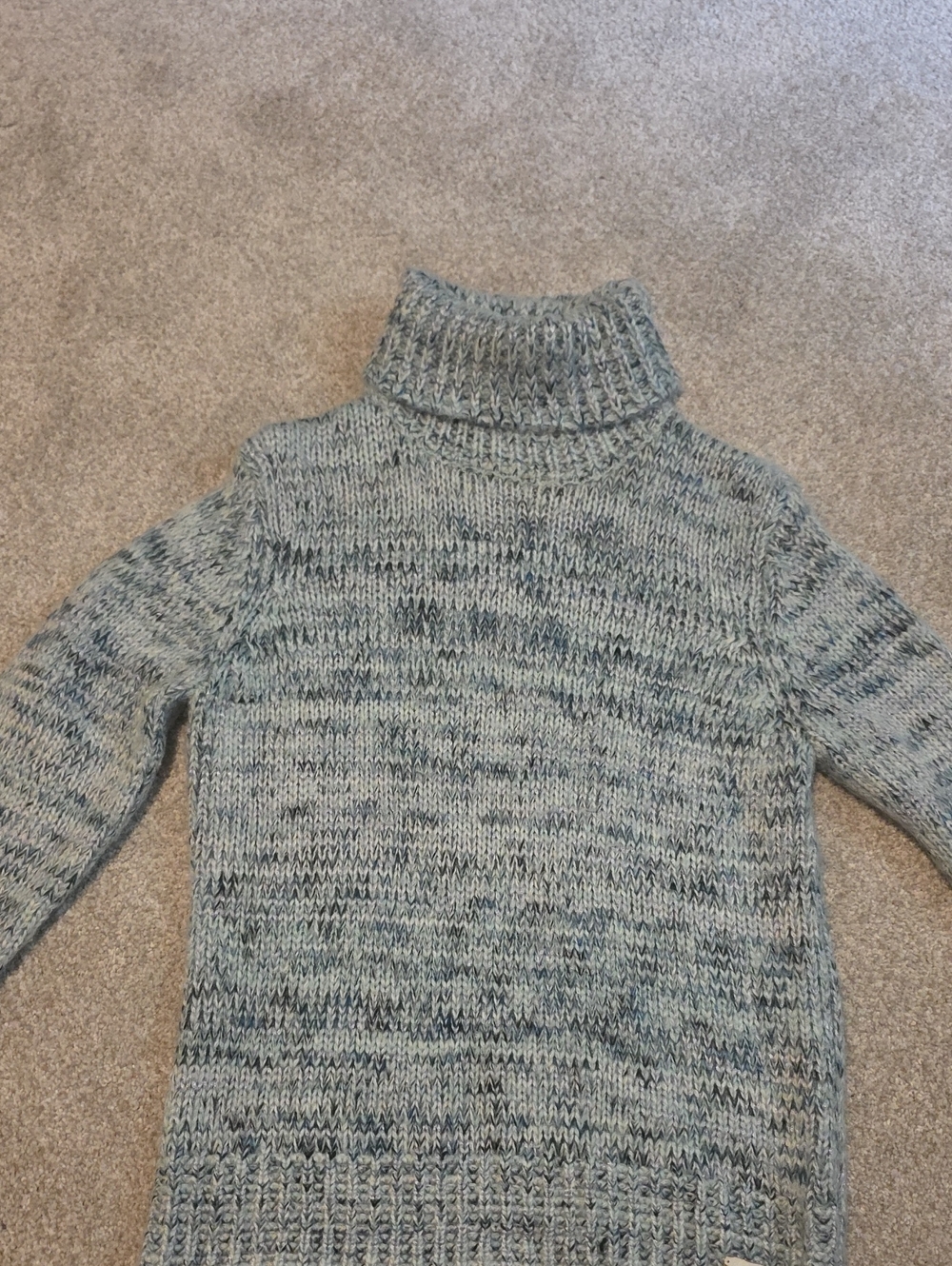 Heathered Light Blue Turtleneck Sweater - Women's